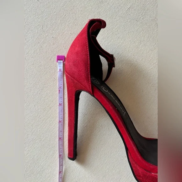 Jeffrey Campbell Red Stiletto Heels Ankle Strap - Picture 9 of 11